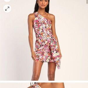 Floral One-Shoulder Dress